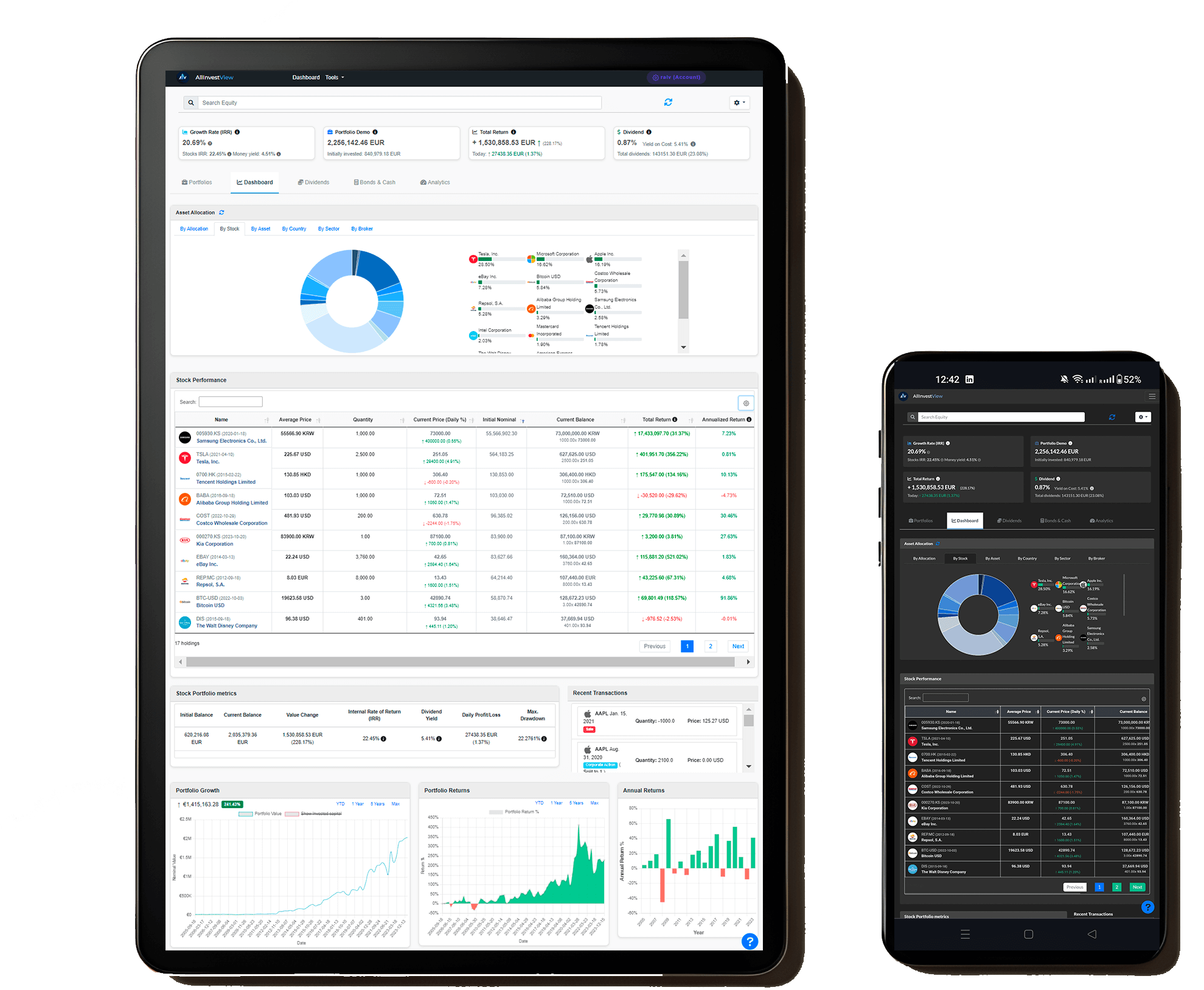 Webull US Portfolio Tracker Dashboard